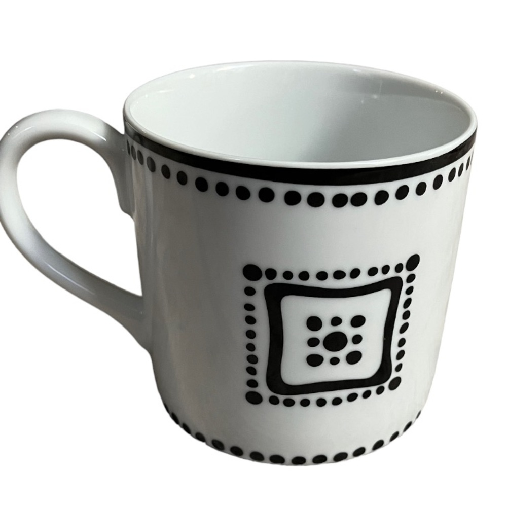 Crown Porcelain Day Time Night Time Coffee Mug Tea Cup Black & White